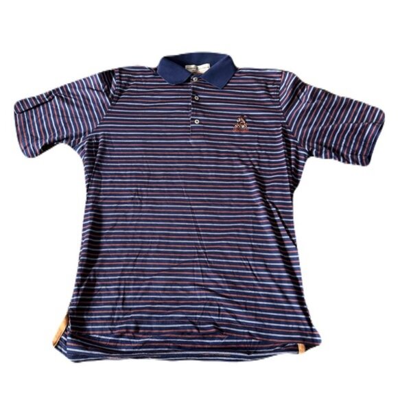 Fairway & Greene Large Blue Striped Oakmont Polo Golf Shirt - Picture 1 of 7